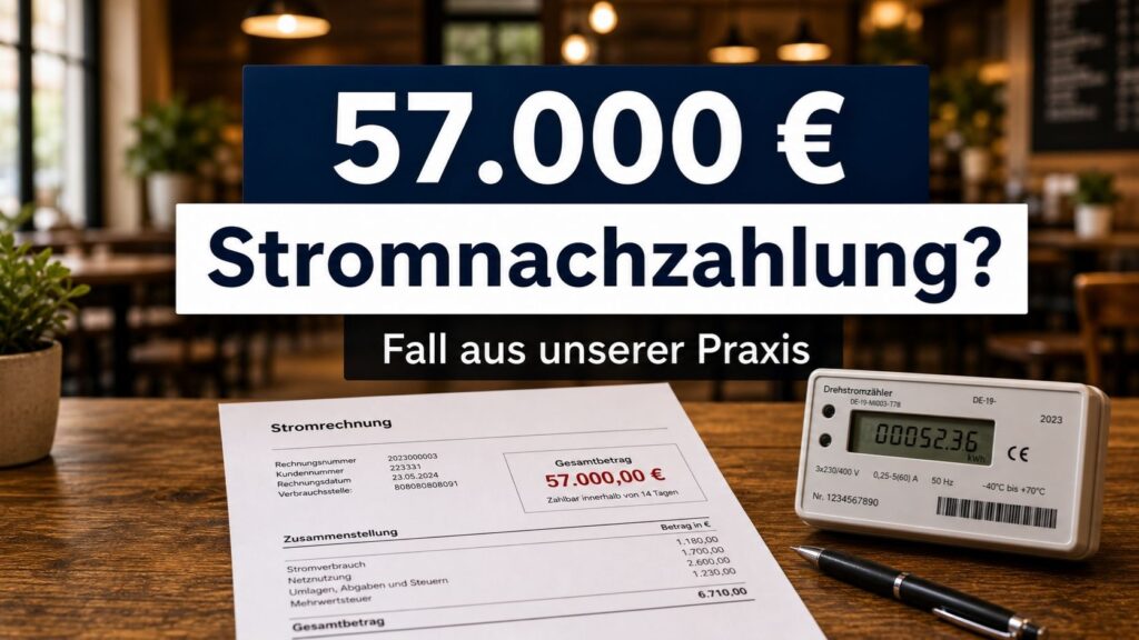 Hohe Stromnachzahlung für Gastronomiebetrieb nach nicht abgelesenem Stromzähler